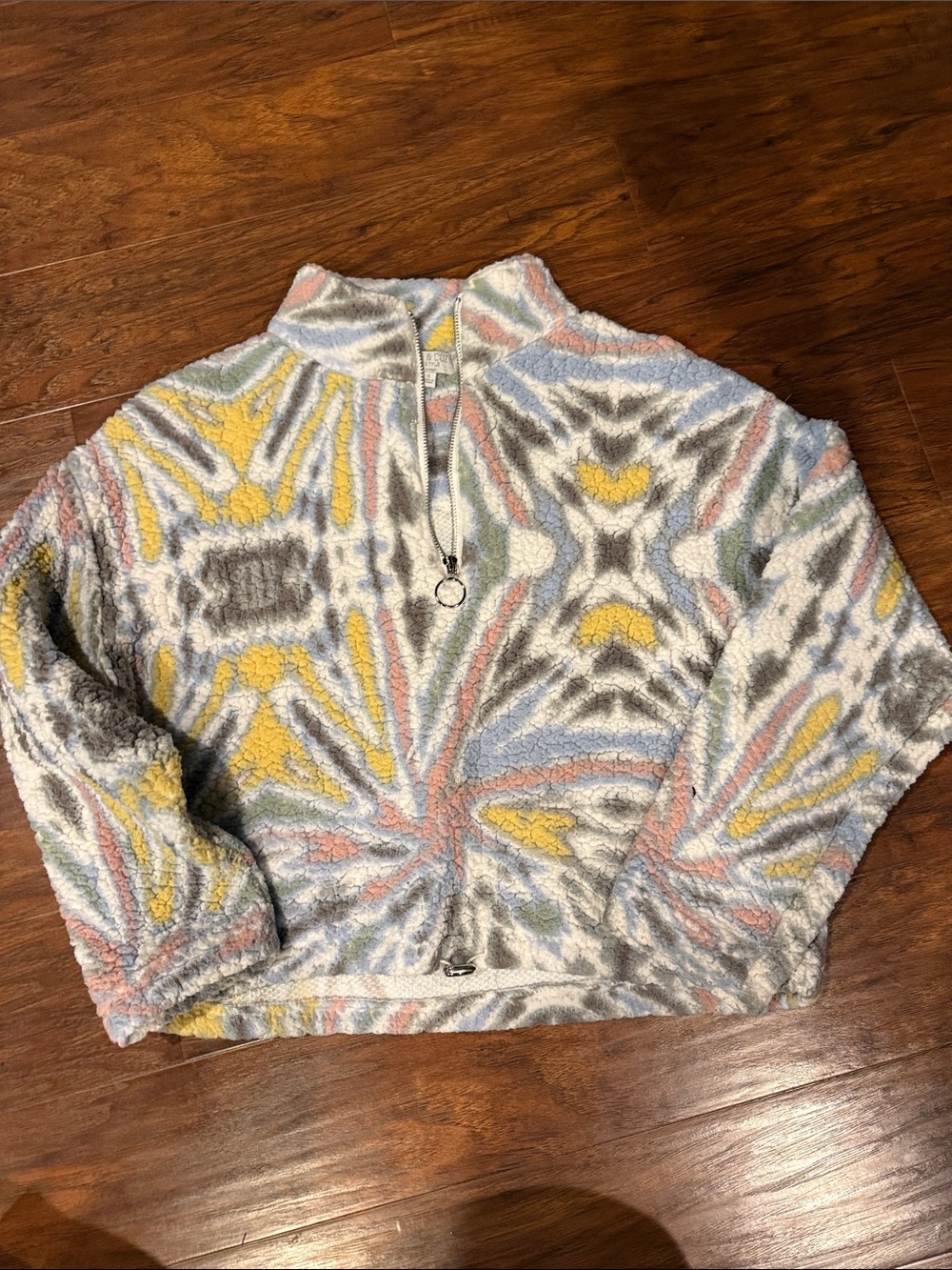 Pastel Multi Sherpa Half-Zip Pullover Hoodie